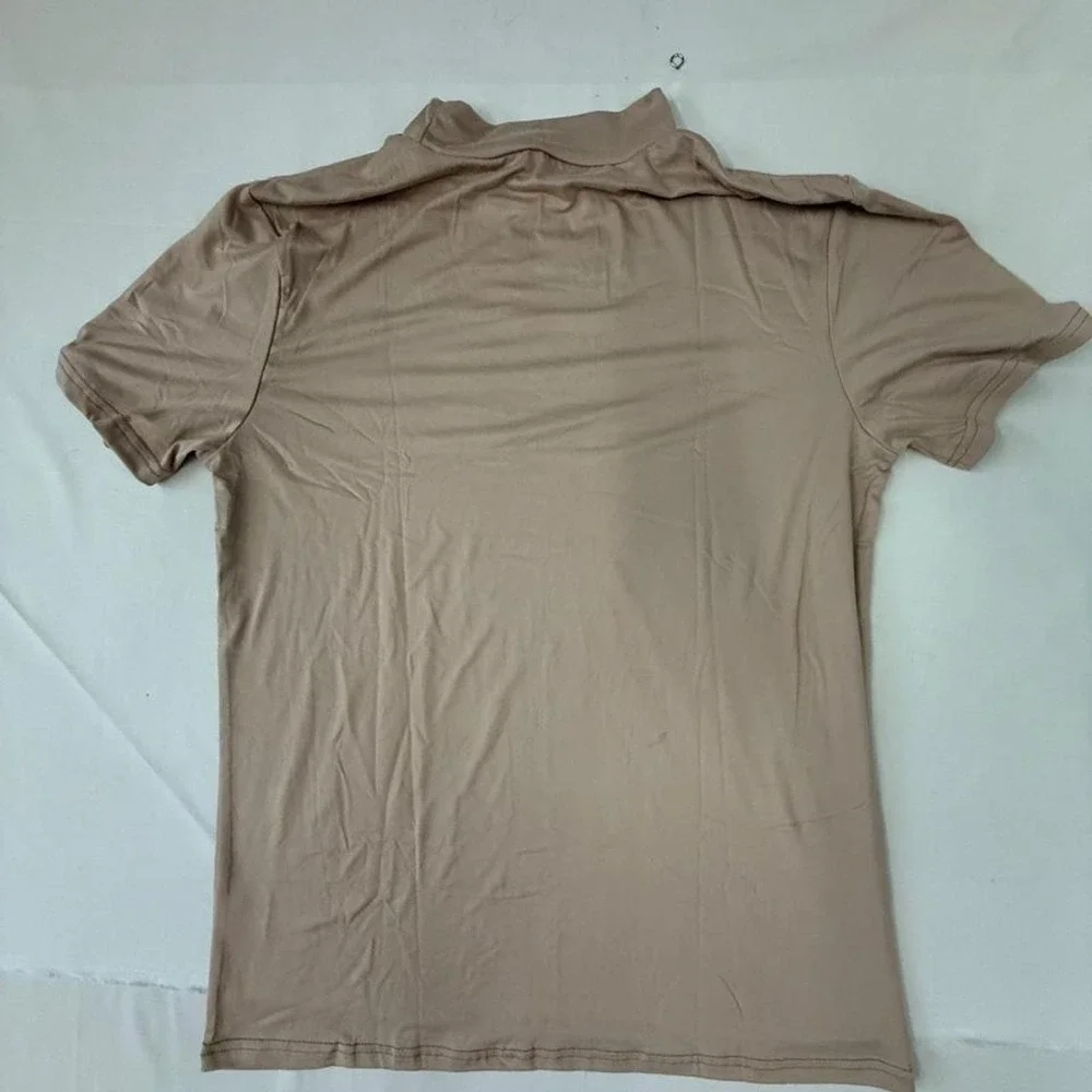 NDY Nude Mock Neck Short Sleeve‎ Top